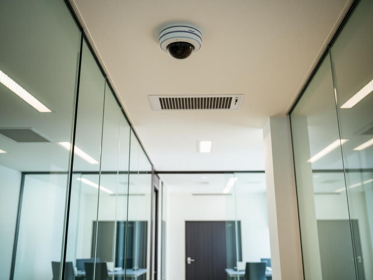 Modern office with an upgraded discreet dome camera